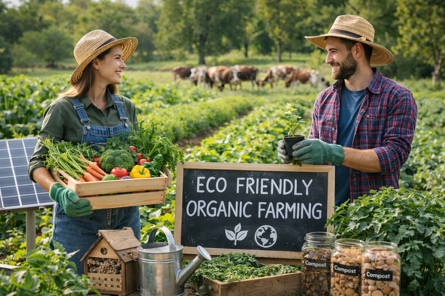 Local organic farmer with fresh produce