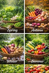 Seasonal organic vegetables grown naturally