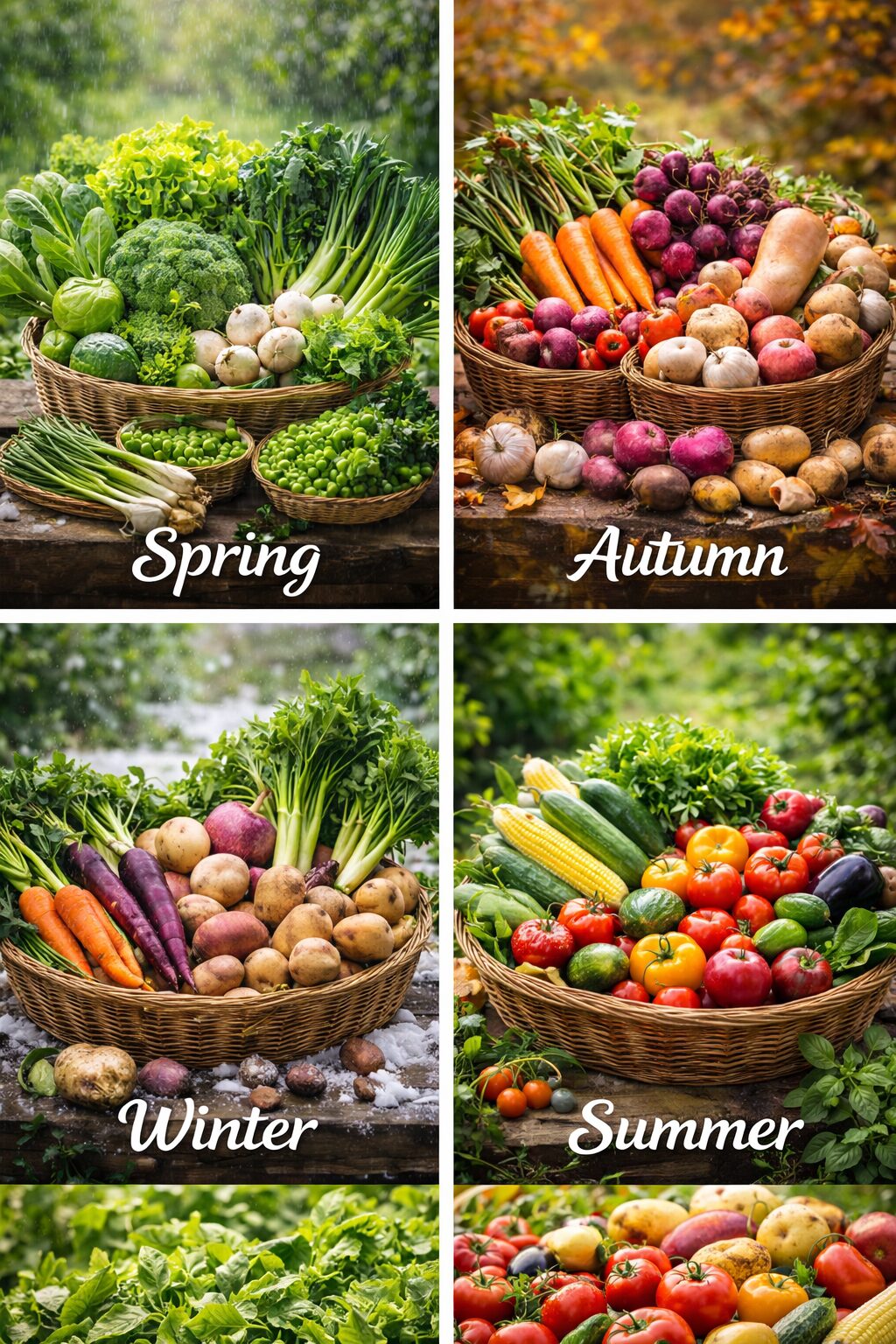 Seasonal organic vegetables grown naturally