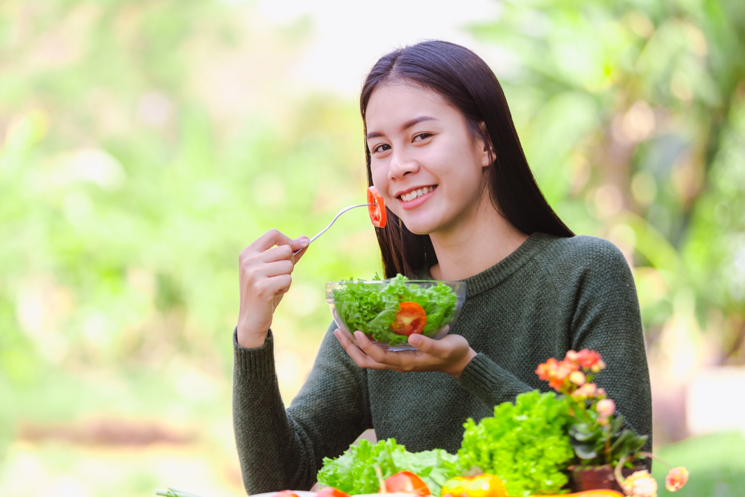 Healthy meals made with organic vegetables